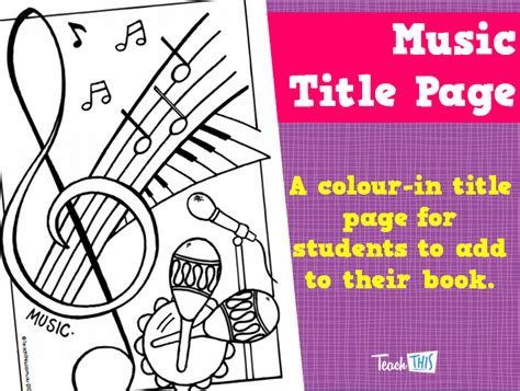 Music Title Page Primary School Classroom Title Page Teacher Resources