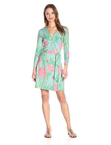 Lilly Pulitzer Womens Meridan Wrap Dress Poolside Blue Going Stag