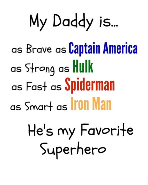 My Daddy Is Favorite Superhero Printable Srp15 Dad Poems Fathers