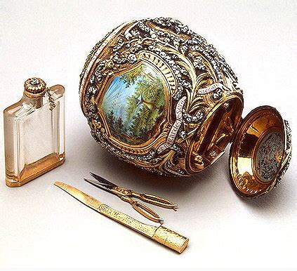 One of the eight missing imperial faberge eggs will go on show in london next month after it was london antique dealer wartski said the man bought the egg a few years ago for about $14,000, completely an undated handout picture released by wartski court jewellers on march 20, 2014. Nécessaire (1889) Missing (With images) | Faberge eggs ...