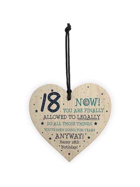 If you are looking for 18th birthday gift ideas for daughter or granddaughter, then we have some great options in our daughter and granddaughter 18th birthday gifts section which are sure to help you make her feel really special. Funny 18th Birthday Gift Hanging Wood Heart Daughter Son Gifts
