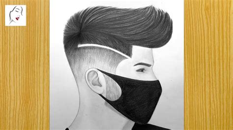 How To Draw A Boy With Face Mask Pencil Sketch Drawing How To Draw A