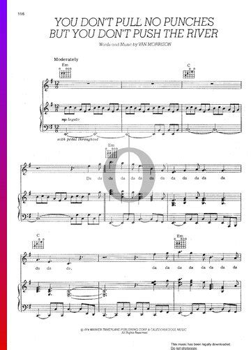 You Dont Pull No Punches But You Dont Push The River Sheet Music Piano Voice Guitar Pdf