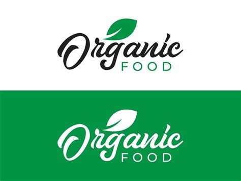 Premium Vector Organic Food Logo Design Concept Green Leaf Illustrations