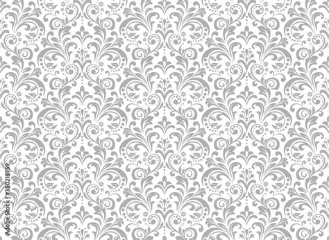 Wallpaper In The Style Of Baroque Seamless Vector Background White