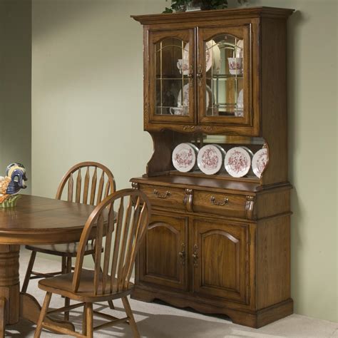 Intercon Classic Oak 42 China Hutch With Two Half Drawers With Two
