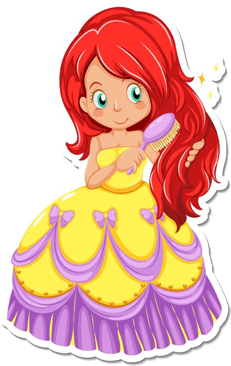 beautiful princess cartoon character sticker 3177777 vector art at vecteezy