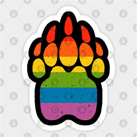 Bear Rainbow Flag Paw Gay Pride Bear Paw Pride Sticker Teepublic