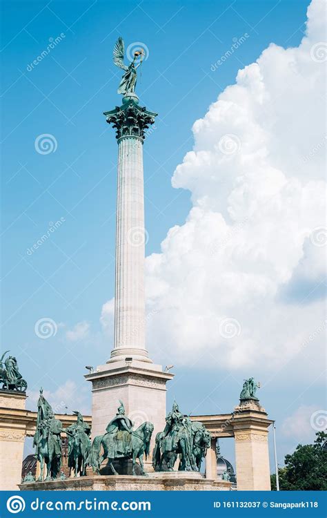 Millennium Monument At Heroes Square In Budapest Hungary Stock Image