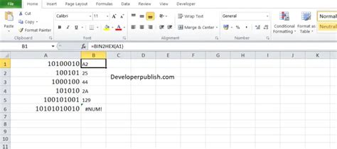 How To Use Bin2hex In Excel Worksheet Developer Publish