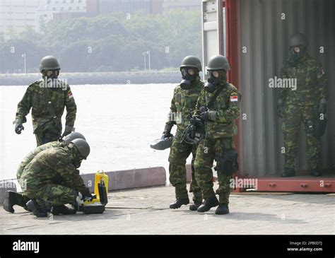 Members Of Anti Chemical Biological And Explosive Unit Of Singapore