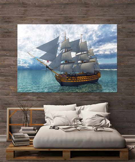 Sailing Ship Art Canvas Print Wall Art Ready To Hang Pirate Etsy