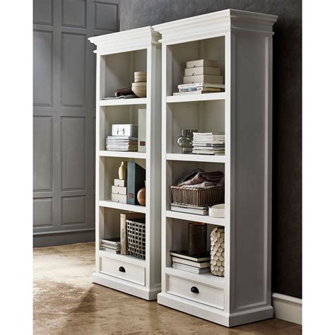 Havenside Home North Bend White Single Drawer Bookcase Bookcase With
