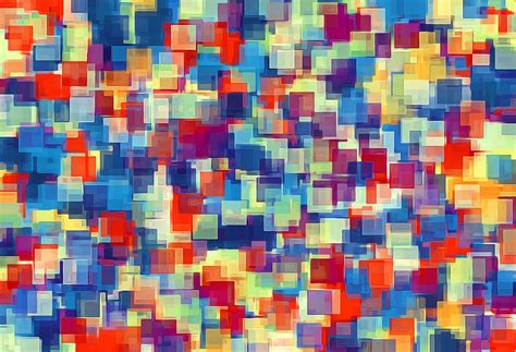 Orange Red And Blue Square Pattern Painting By Tim La Fine Art America