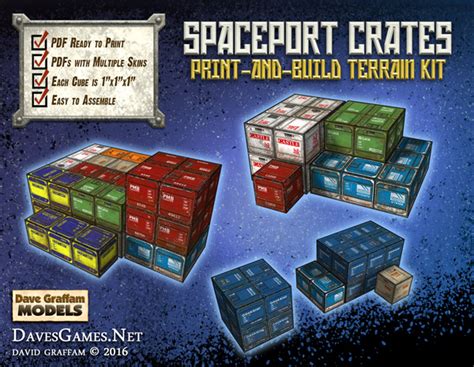 Spaceport Crates Print And Build Terrain Kit Dave Graffam Models