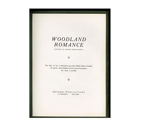 Rare Book Woodland Romance By Arundel Holmes Nicholls 1923 Etsy