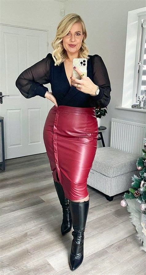 Leather Skirt With Boots Long Leather Skirt Leather Skirt Outfit