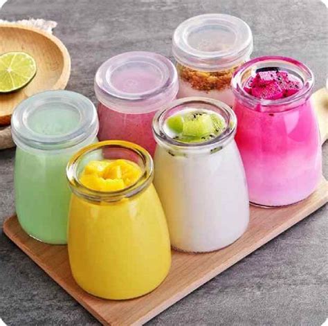Buy Rk House 100ml Yogurt Jars Clear Glass Pudding Jars With Lids