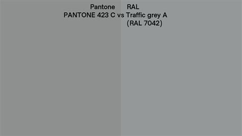 Pantone 423 C Vs RAL Traffic Grey A RAL 7042 Side By Side Comparison