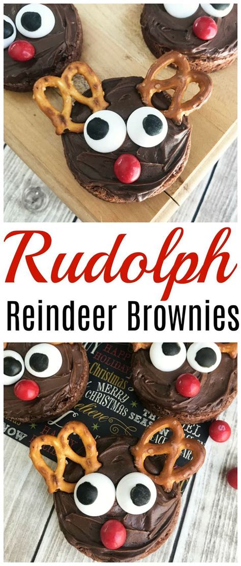 The gifts are in your virtual shopping cart, the wrapping paper is poised to cleverly hide the surprises. Easy brownies - reindeer brownies - super simple Christmas desserts - class party desserts - #b ...