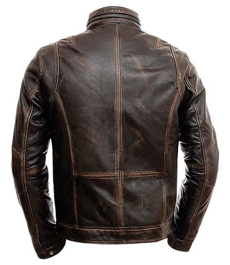 Cafe Racer Distressed Brown Leather Motorcycle Jacket Xtremejackets
