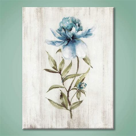 Blue Flower Canvas Wall Art Hand Painted Painting Floral