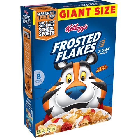 Kelloggs Frosted Flakes Breakfast Cereal 8 Vitamins And Minerals