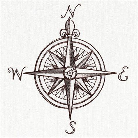 Embroidered pillow 16''16''.''Compass Rose'' | Compass rose tattoo, Compass tattoo, Compass ...