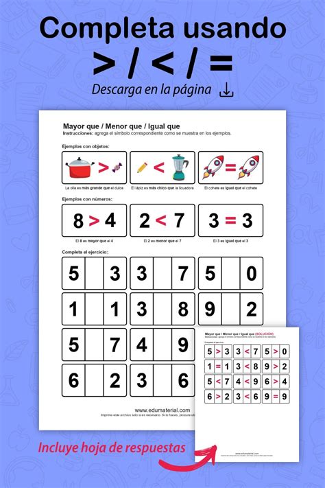 Mayor Que Menor Que Igual Que Set2 Matemáticas Para Niños Matemáticas Divertida Iguales