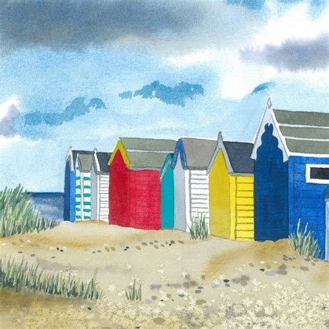 Beach Huts Seaside Limited Edition Giclee Print Coastal Etsy
