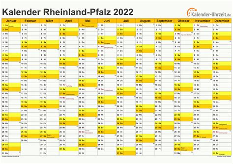 Kalender 2022 Rheinland Pfalz Ferien Feiertage Pdf Vorlagen