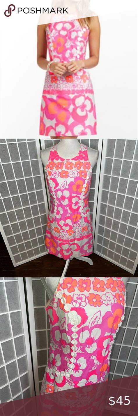 Lilly Pulitzer Pearl Dress With Multi Pansy Print Size 6 Sleeveless