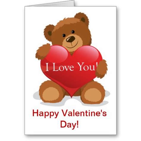 Teddy Bear Valentine Holiday Card Zazzle Orsacchiotti Immagini