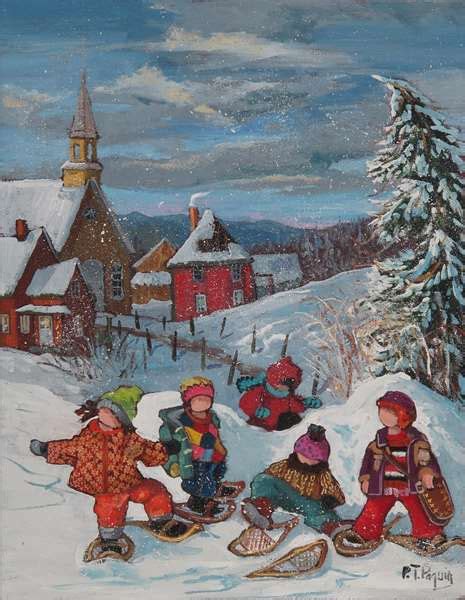 A Painting Of Children Playing In The Snow