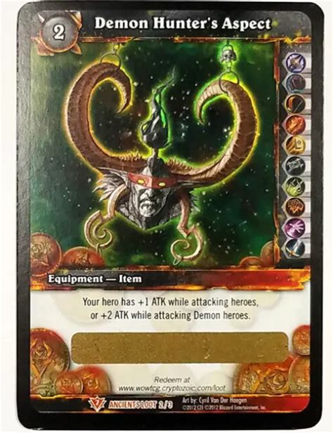 Demon Hunter S Aspect Loot Card World Of Warcraft Comstume Suit Wow Tcg