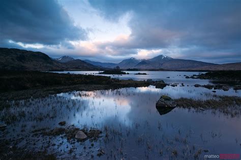 Sunrise Over Loch Near Rannoch Moor Scotland Uk Royalty Free Image