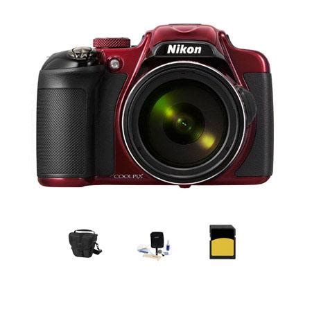 Nikon Coolpix P Digital Camera Red With Basic Accessory Bundle A