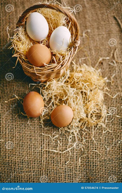 Eggs On Hessian Stock Photo Image Of Resurrection Easter 57054674