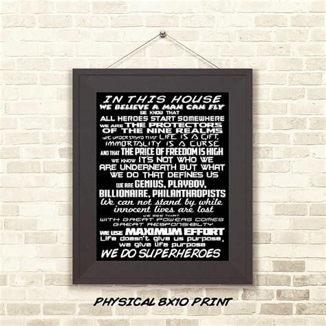 In This House We Do Superheroes Parody Wall Art Poster