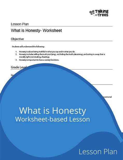 What Is Honesty Lesson Plan Worksheet Based