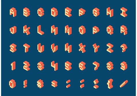Free Isometric Retro Pixel Alphabet Vector Download Free Vector Art