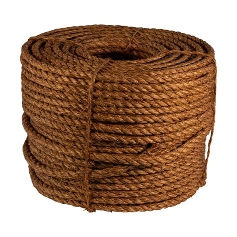 ATERET 1 2 Inch X 600 Feet Twisted Manila Rope 3 Strand Natural Fiber