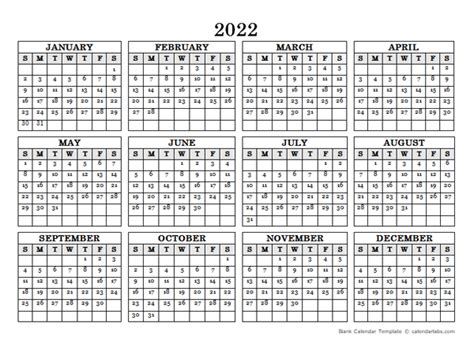 Yearly Calendar 2022 Free Download And Print