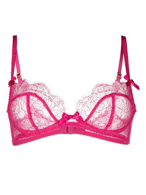 agent provocateur lorna lace plunge underwired bra in pink lyst