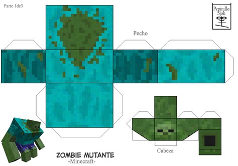 Minecraft Papercraft Mutant Zombie