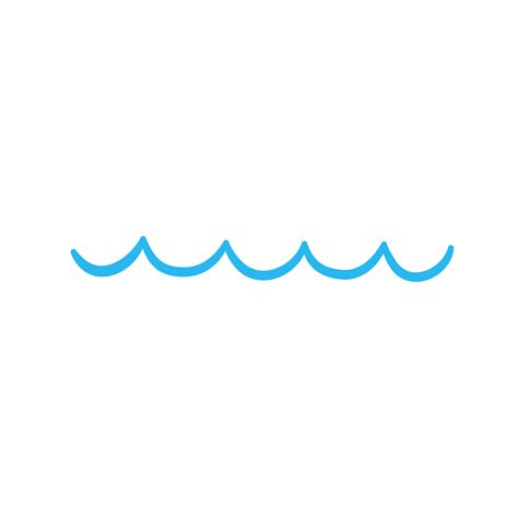 Blue Water Wave Line Icon In The Sea 14606237 Png