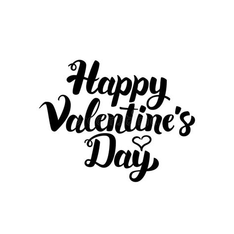 Happy Valentines Day Handwritten Lettering Stock Vector Illustration