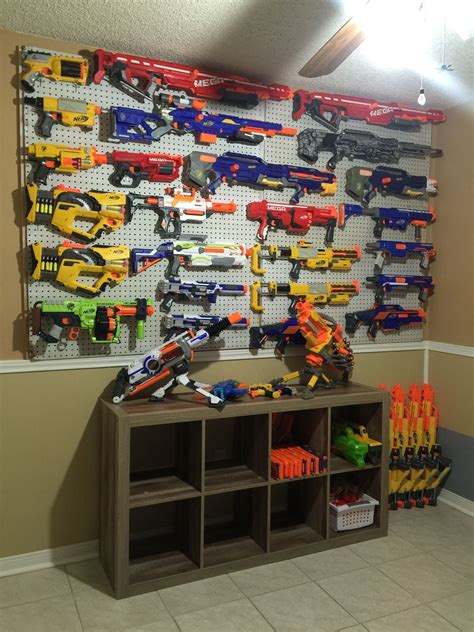 When we were organizing our boys' rooms, we didn't know how we were going to store their nerf guns. Pin on Taegan's Room