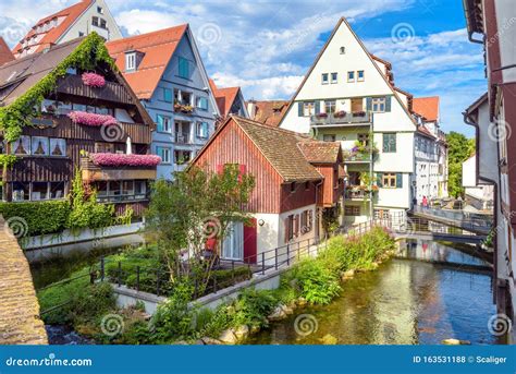 Ulm Cityscape Germany Vintage Houses In Old Town Of Ulm Stock Photo