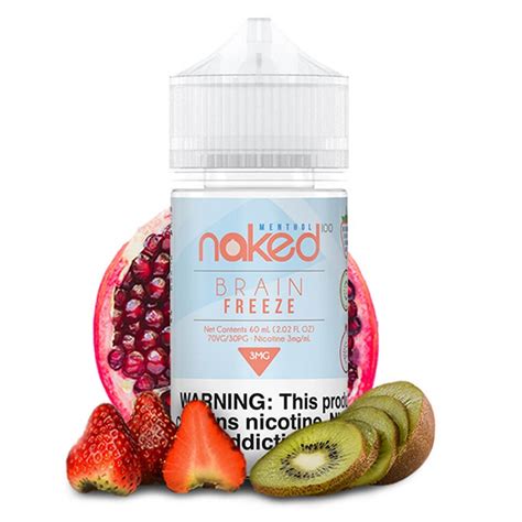 naked 100 menthol strawberry pom brain freeze e juice 60ml vapesourcing
